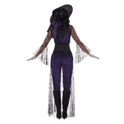 Disfraz de Bruja del aquelarre morada adulto talla L
