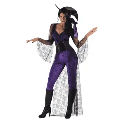 Disfraz de Bruja del aquelarre morada adulto talla M