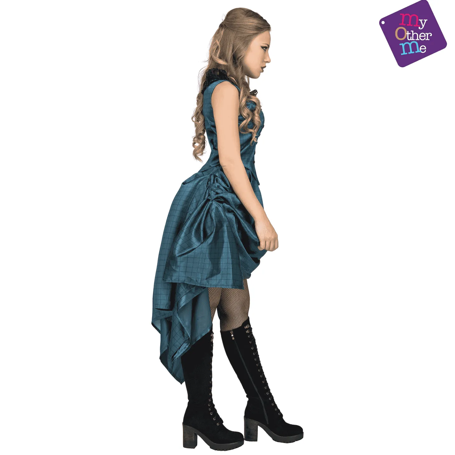 Disfraz de Chica saloon azul adulto talla ML