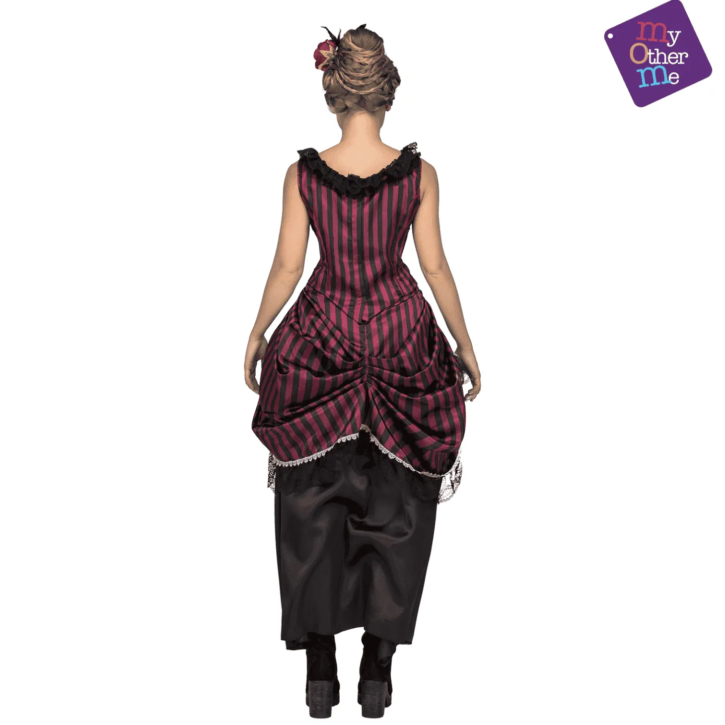 Disfraz de Chica saloon rosa adulto talla ML