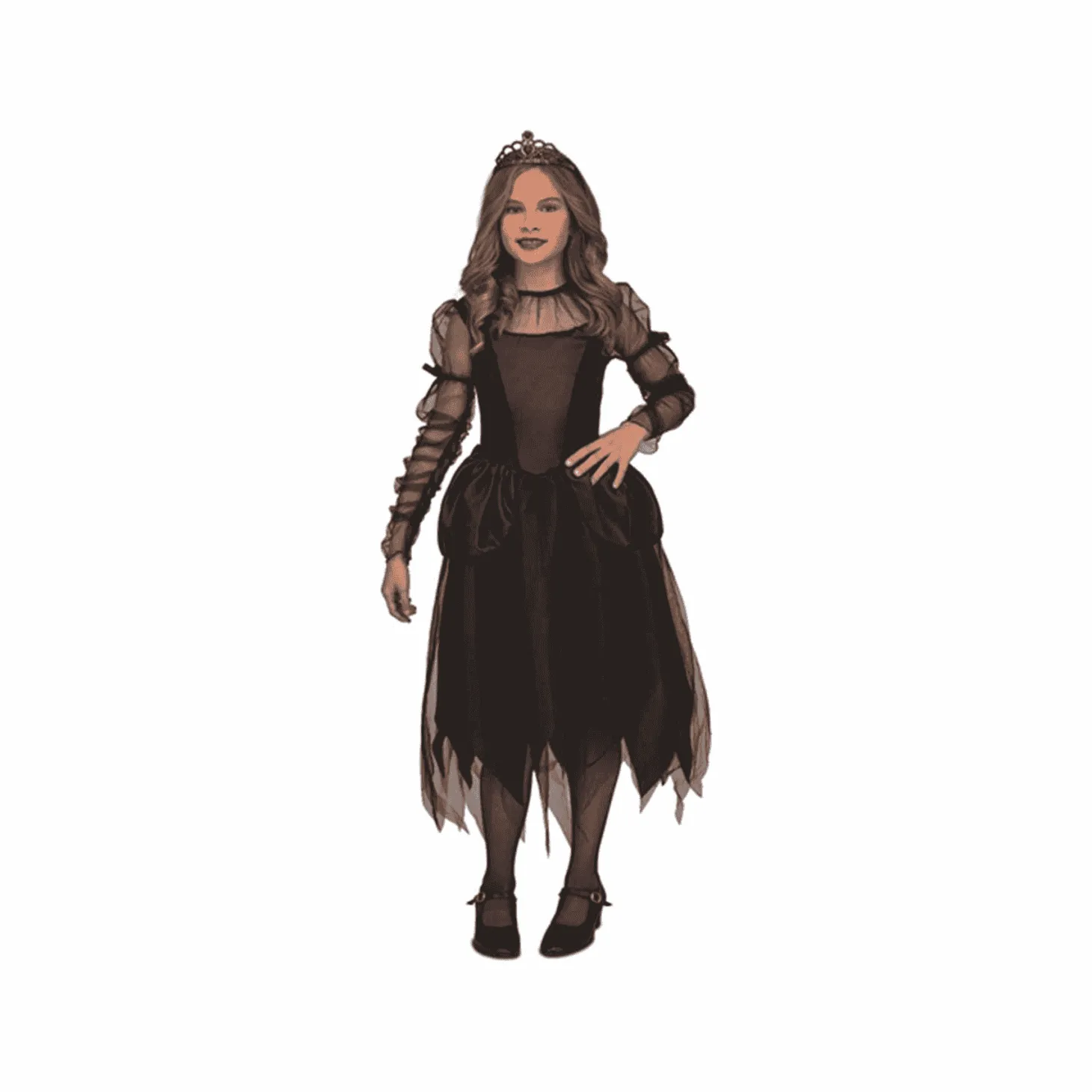 Disfraz de Damisela gótica 7-9 años infantil