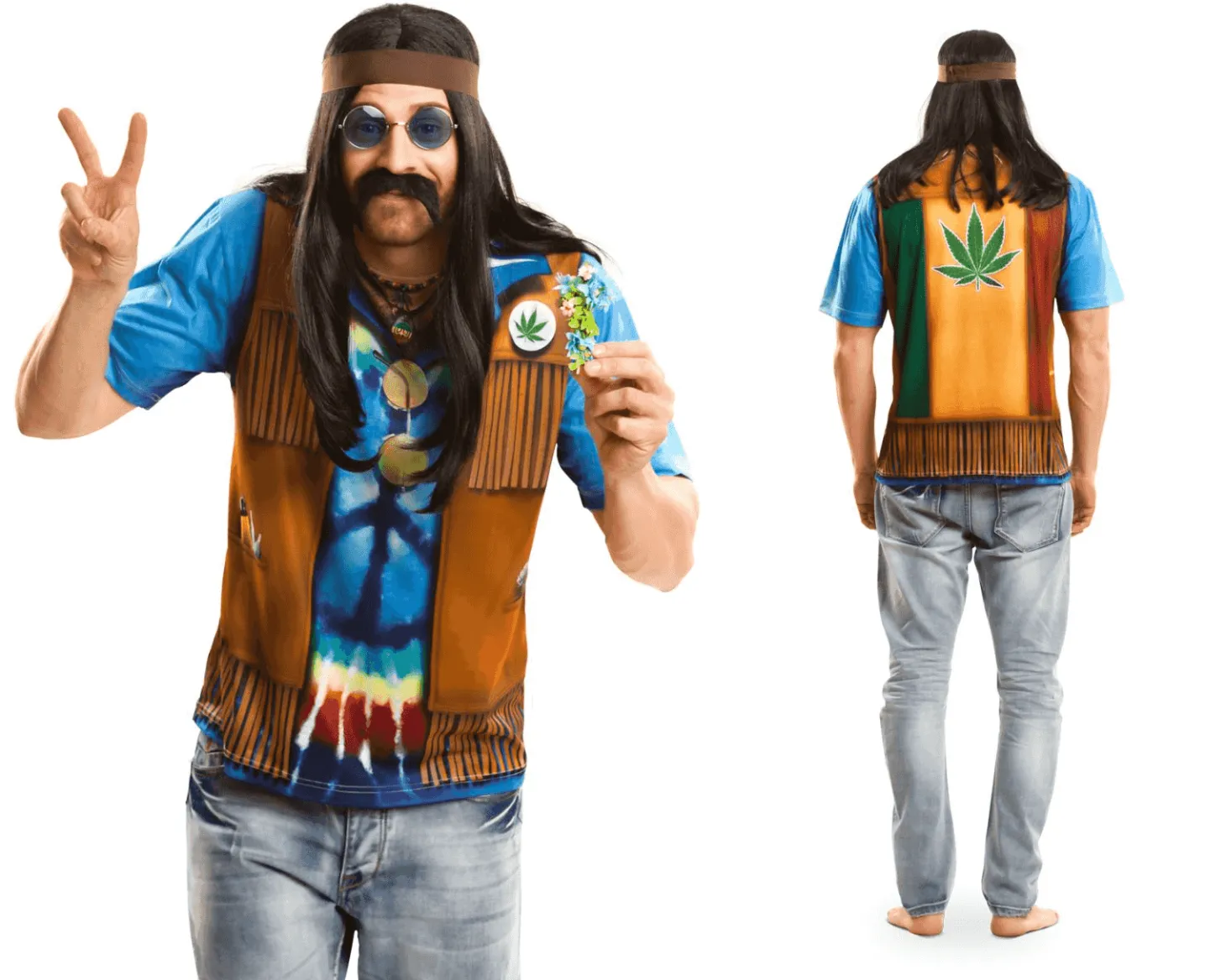 Disfraz de Hippie adulto talla S