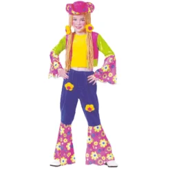 Disfraz De Hippie Amarillo Niña 4-6