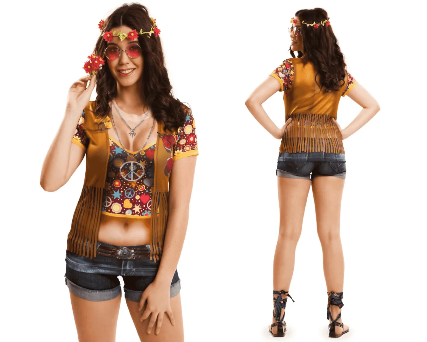 Disfraz de Hippie girl adulto talla M