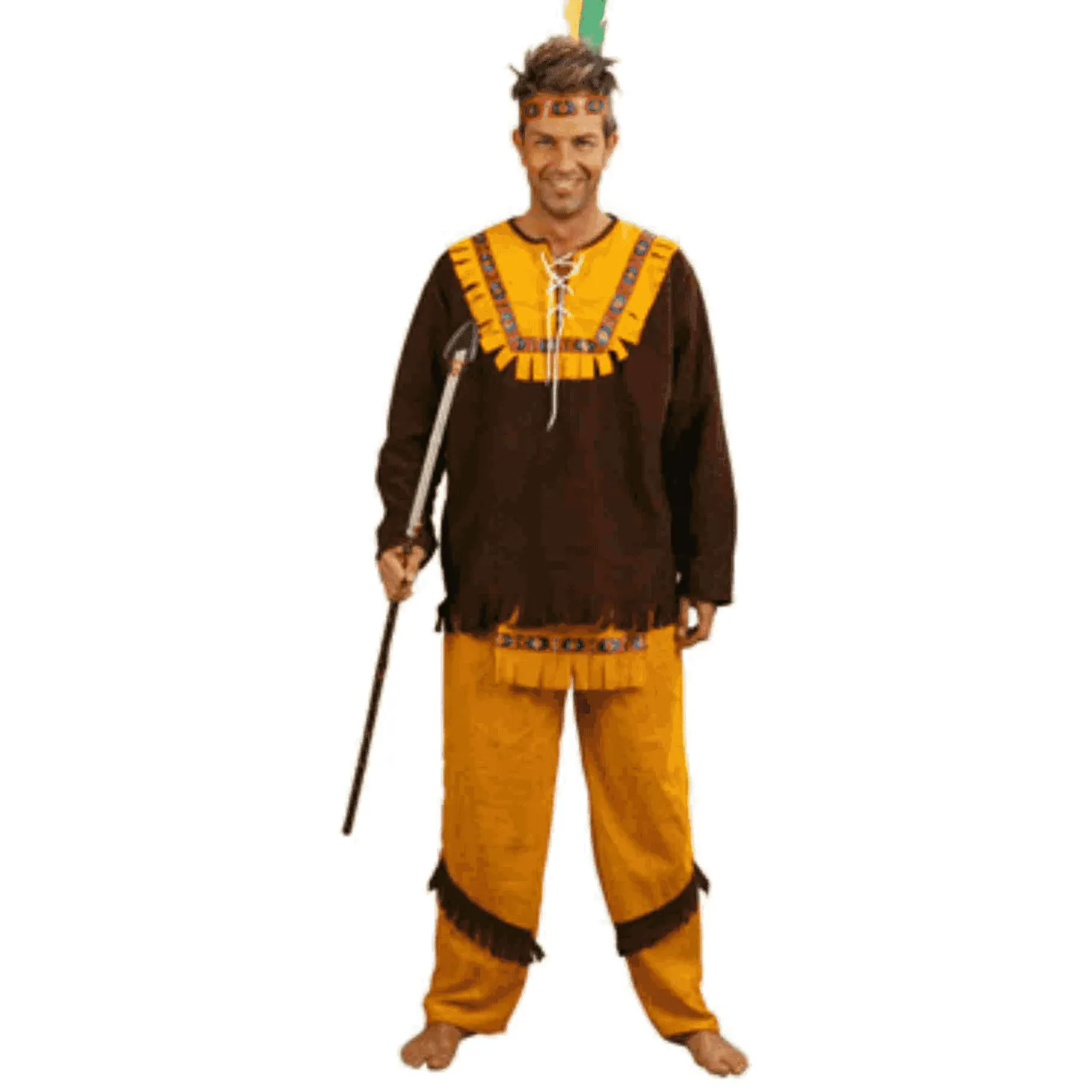 Disfraz De Indio Adulto Marron Y Albero
