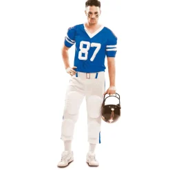 Disfraz de Jugador rugby azul adulto talla XXXL