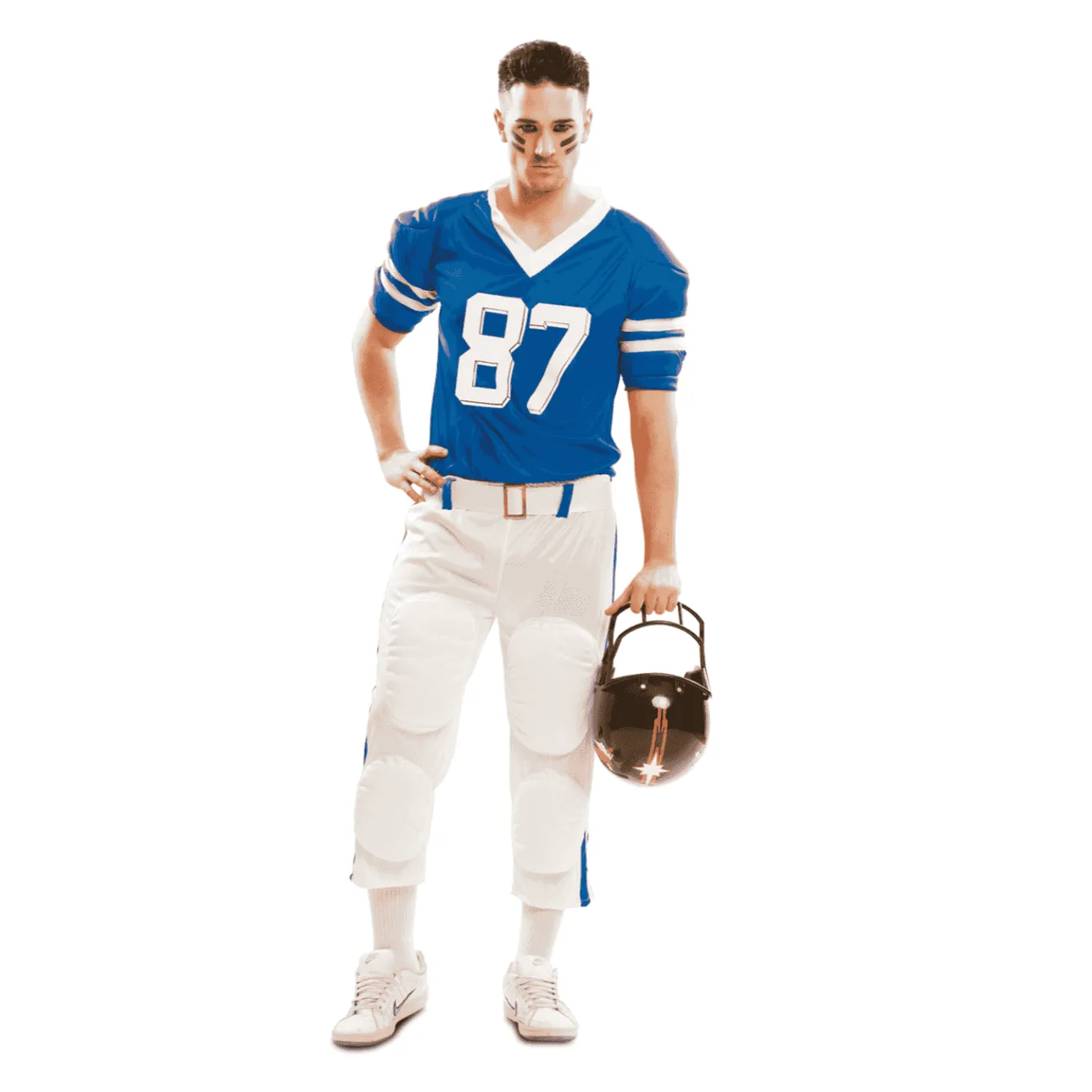 Disfraz de Jugador rugby azul adulto talla ML