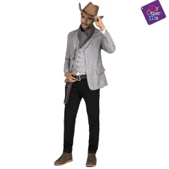 Disfraz de Pistolero gris adulto talla ML