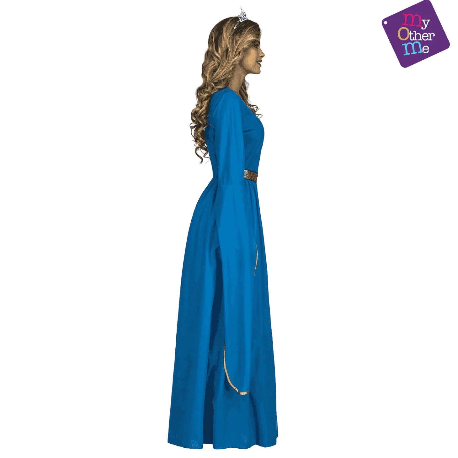 Disfraz de Princesa medieval azul adulto talla ML