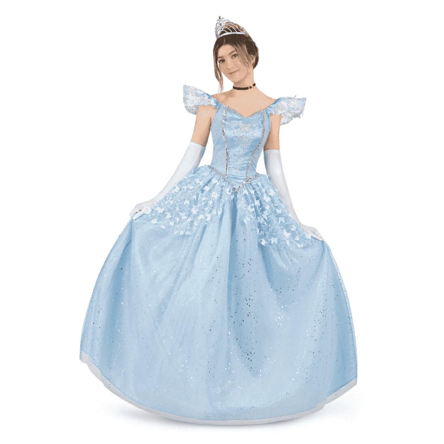 Disfraz de Princesa zapato de cristal adulto talla M