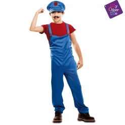 Disfraz de Red super plumber 7-9 años infantil