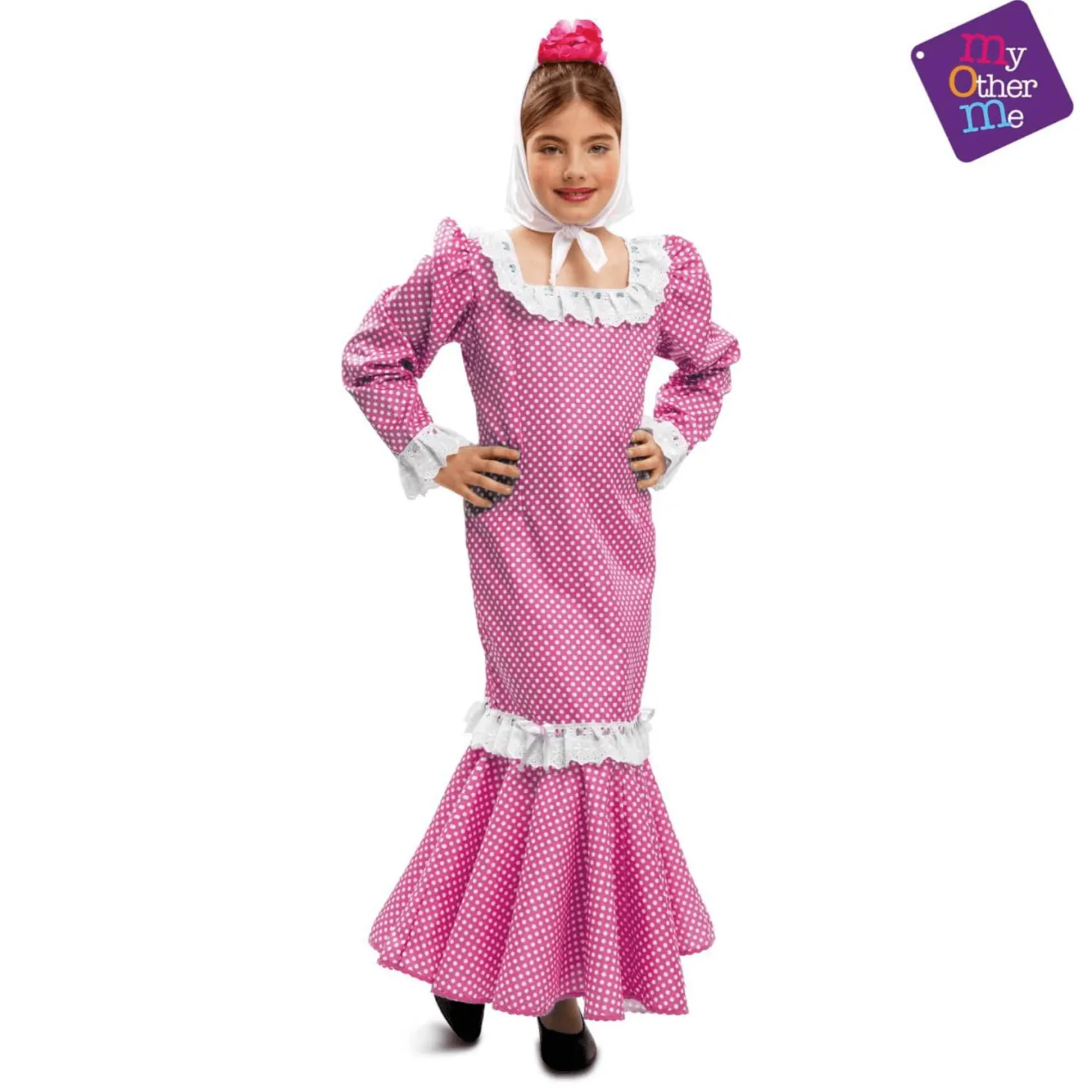 Disfraz Infantil Madrileña Rosa Talla 10 a 12 años