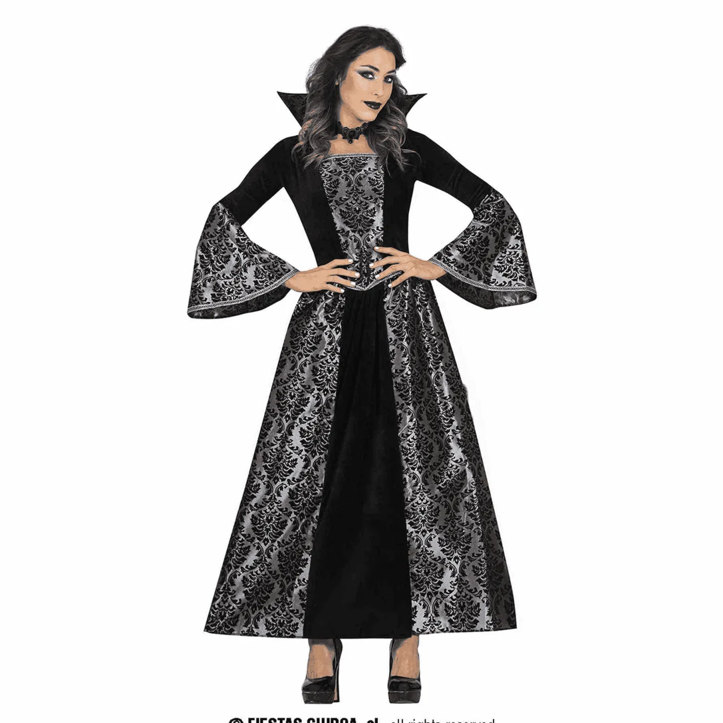 Disfraz Vampiresa Plata Adulto Talla M