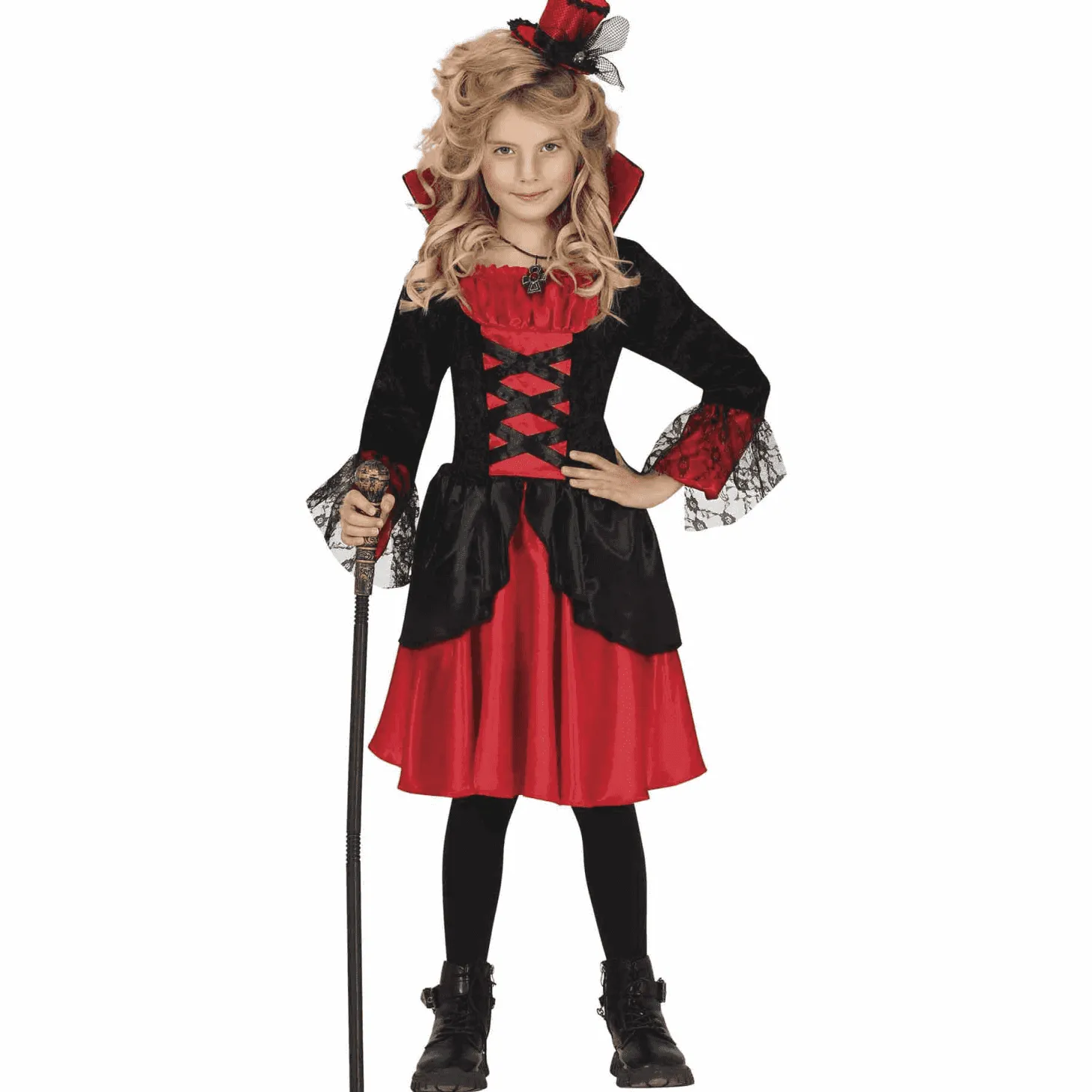 Disfraz Vampiresa Rojo Midi 5-6 Años