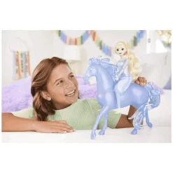 Disney Frozen 2 Elsa y Nokk Muñeca rubia con vestido y caballo de juguete 3 años (Mattel HLW58)