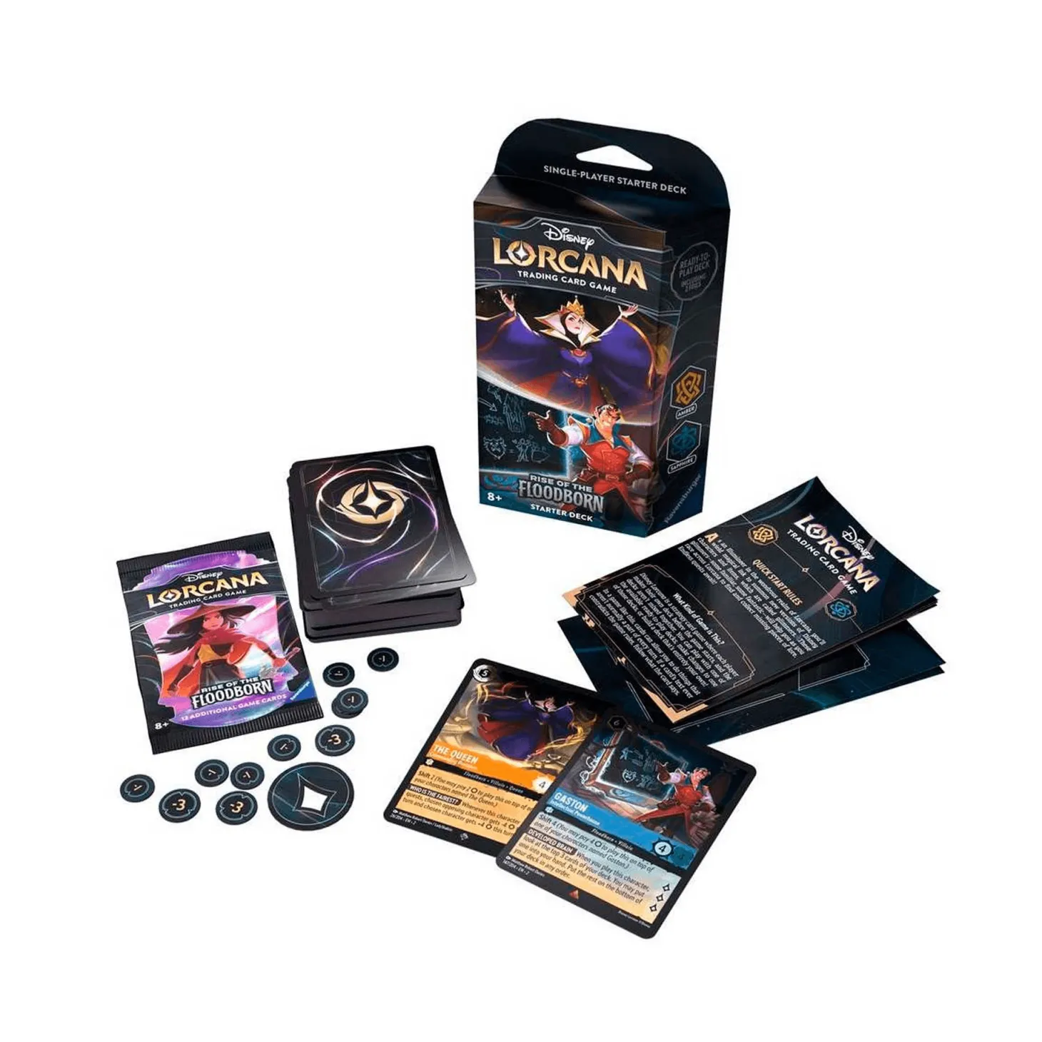 Disney Lorcana Rise of the Floodborn Starter Deck A Amber & Sapphire