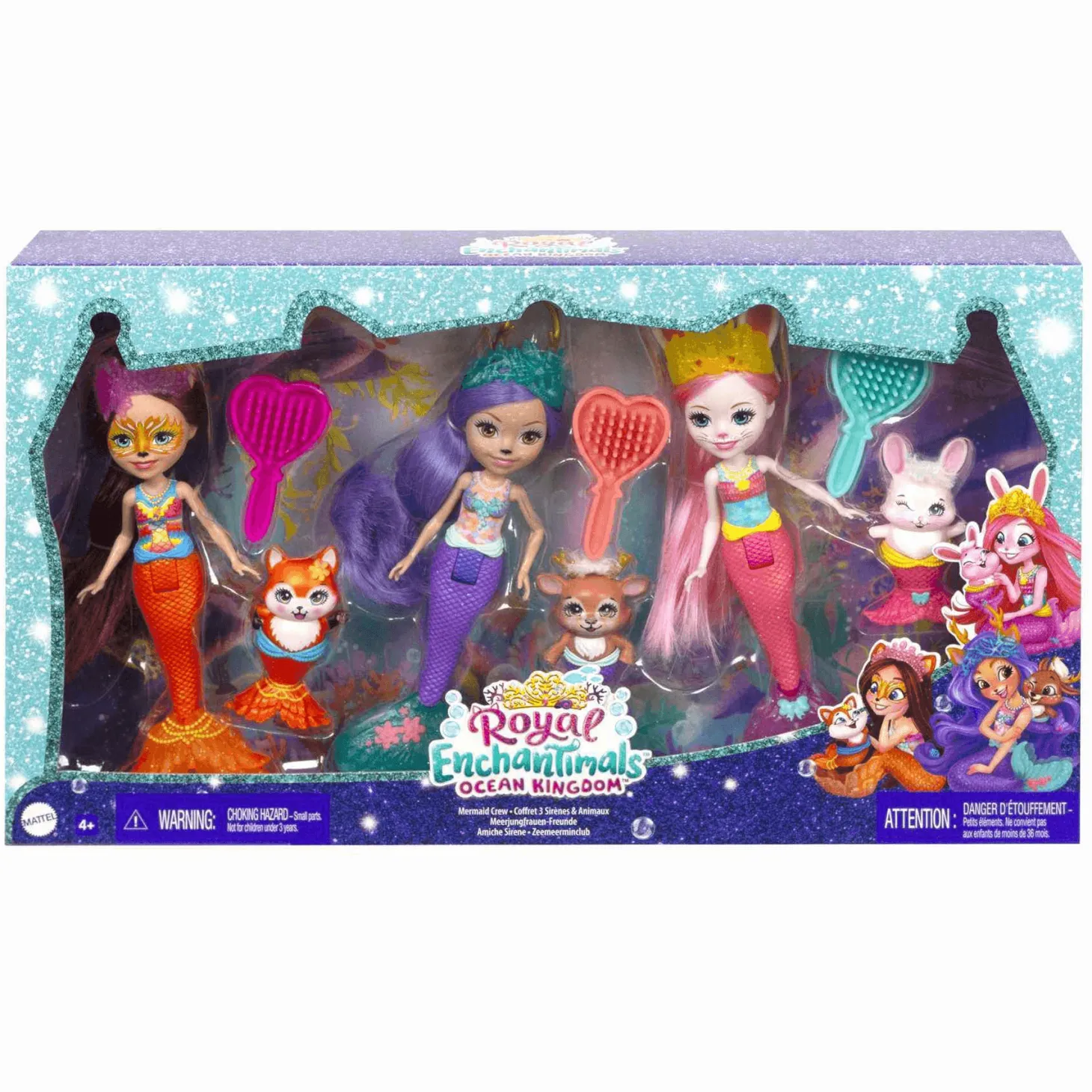 Enchantimals Pack 3 sirenas Muñecas con mascotas y accesorios Mattel HCF87