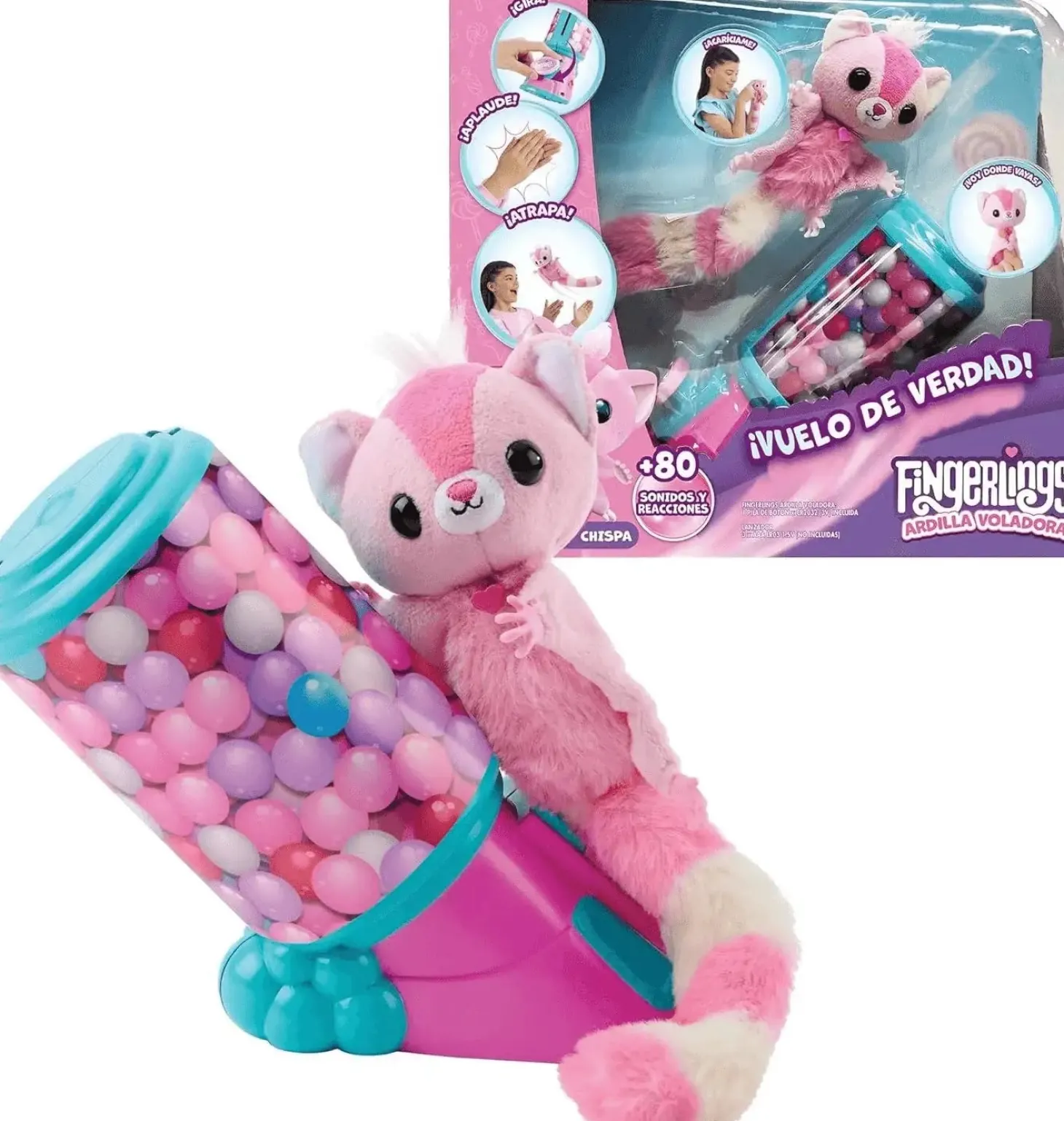 Fingerlings Ardilla Voladora – Mascota interactiva con sonidos