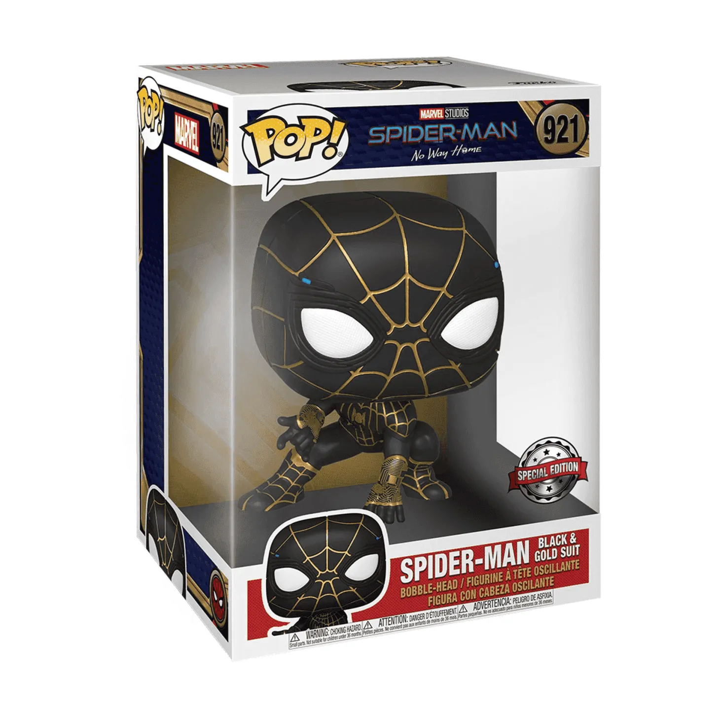 Funko POP Jumbo SpiderMan Black y Gold Suit