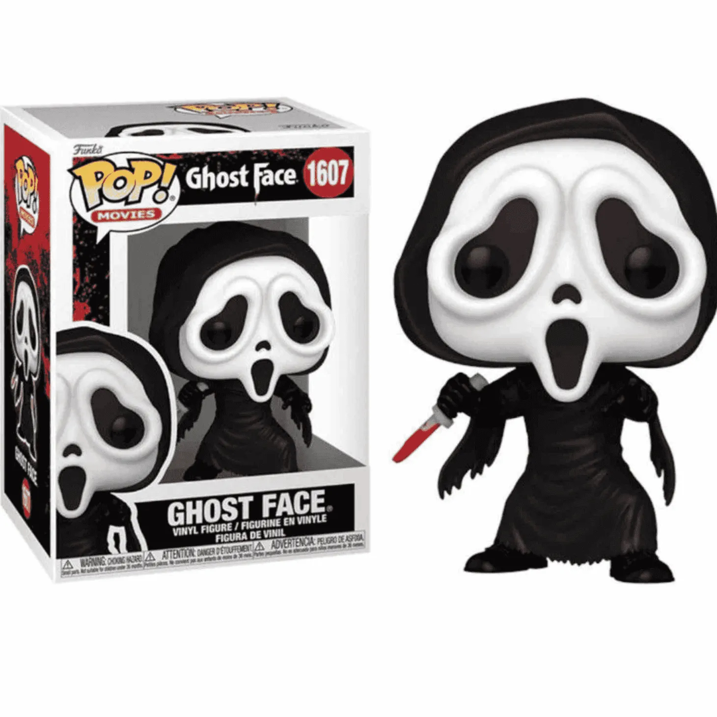 Funko Pop Movies: Ghostface Scream - Figura coleccionable de vinilo de 10 cm para fans de Scream. ¡I