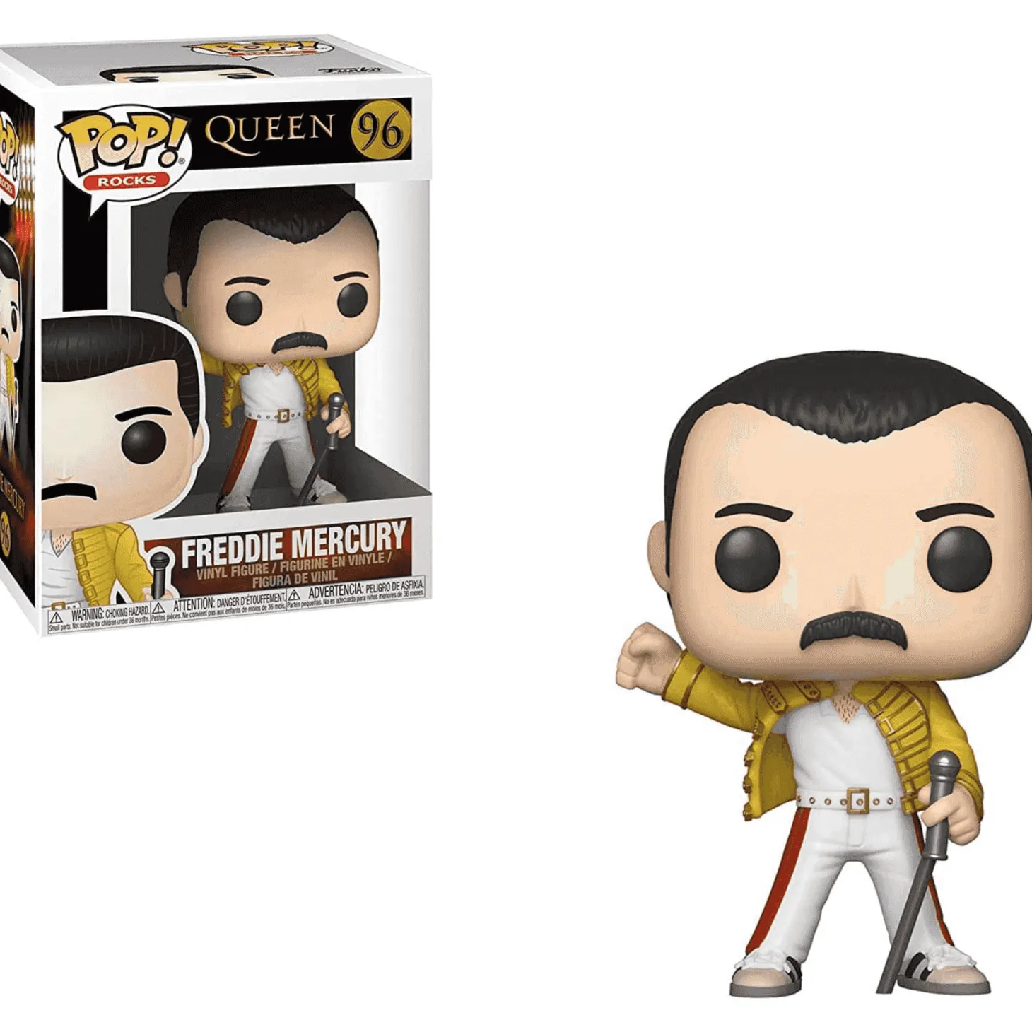 Funko Pop Queen Freddy Mercury Wembley 1986 - Figura coleccionable de vinilo ideal para fans de la m