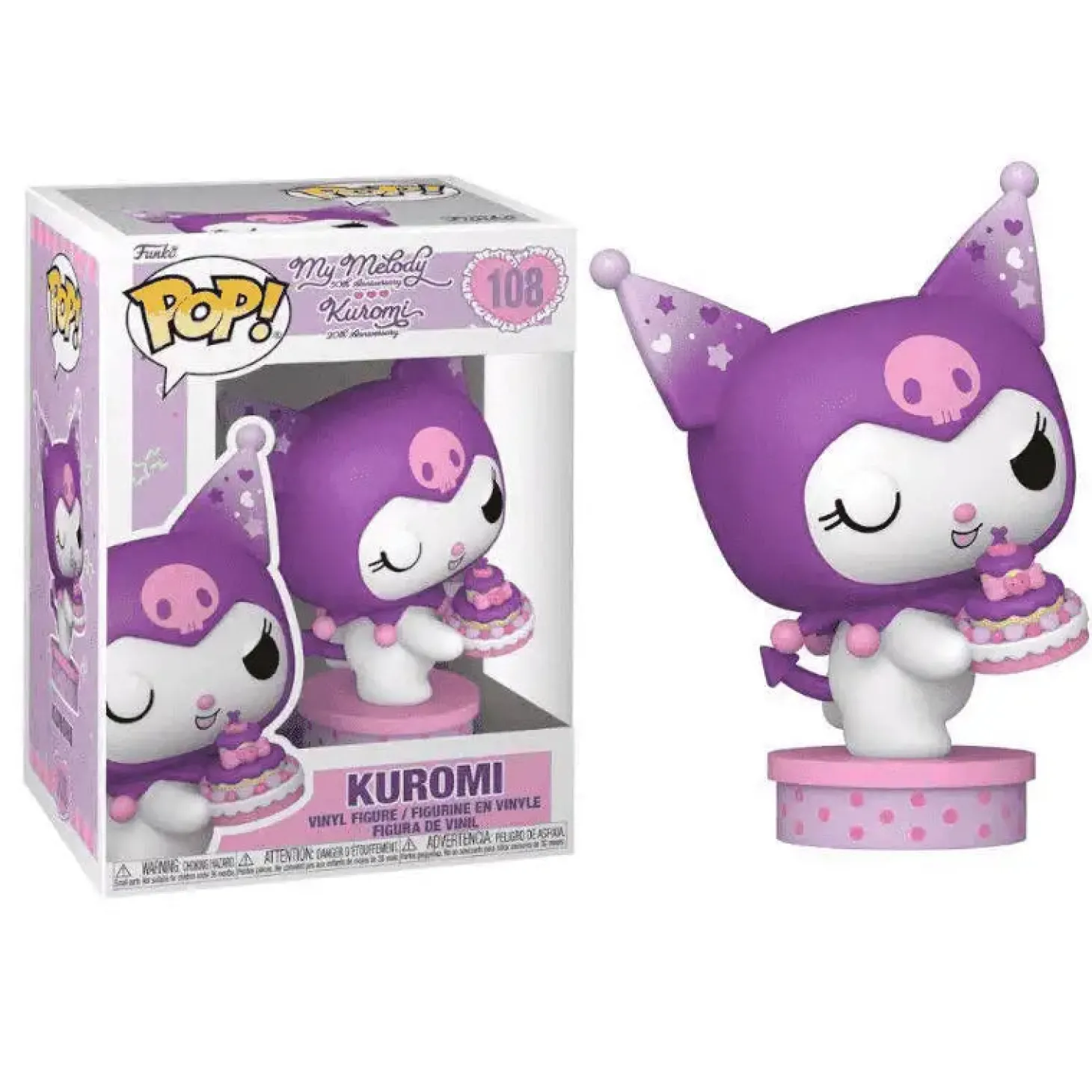 Funko Pop! Sanrio 108 – Kuromi con Tarta (20 º Aniversario)