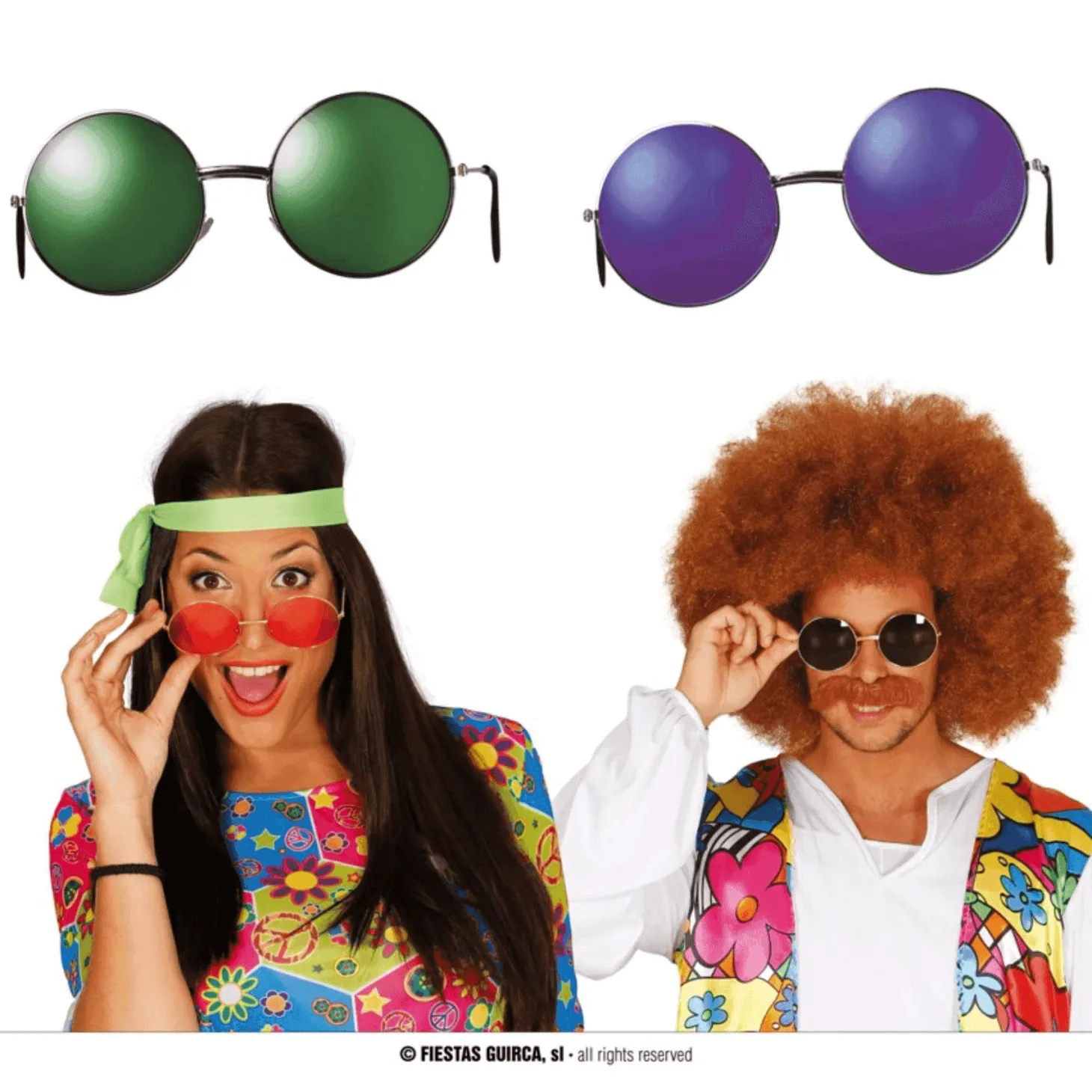 Gafas Hippie Grandes Complemento Disfraz
