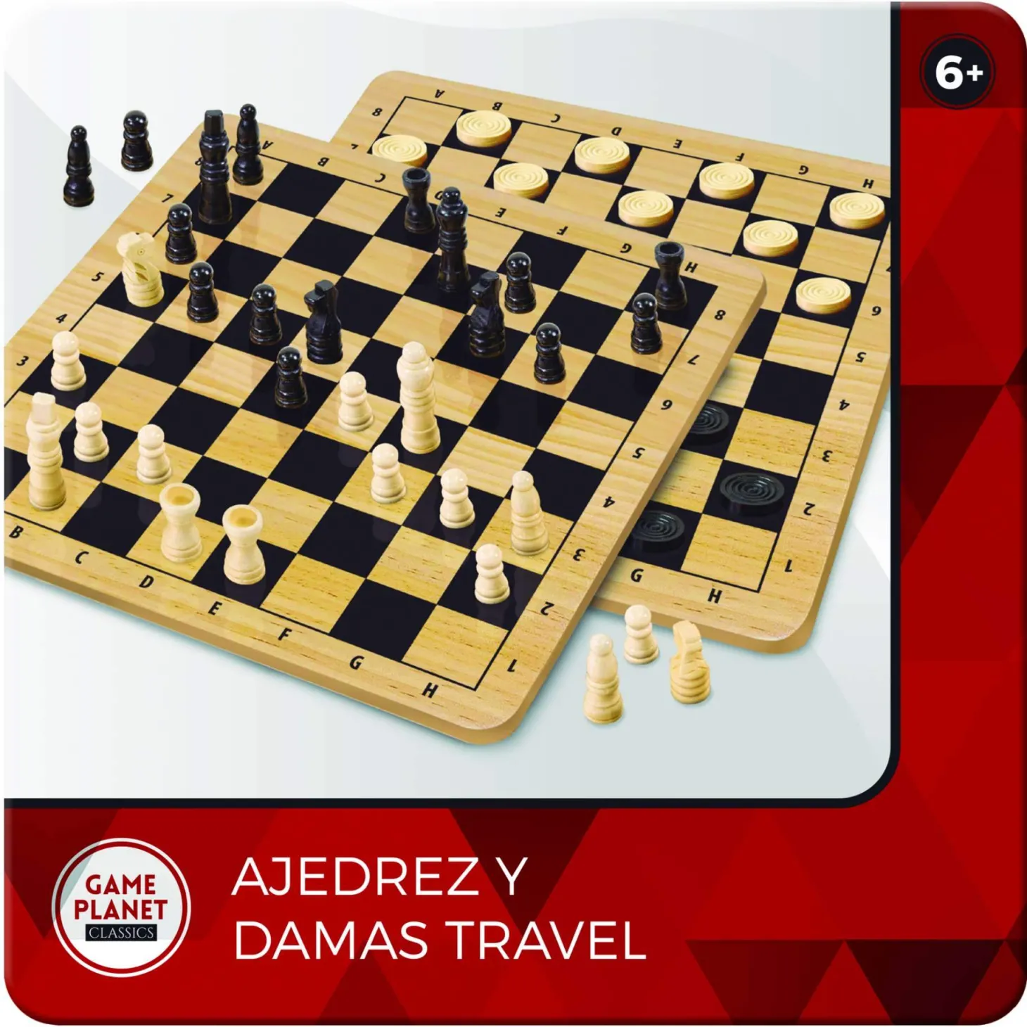 Game Planet Classics Ajedrez y Damas Travel – Caja Metálica