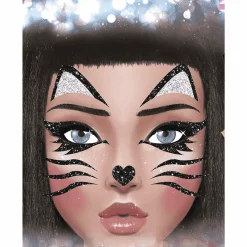Gatita Glitter Face Complemento Disfraz