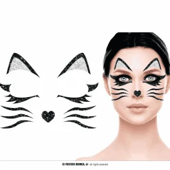 Gatita Glitter Face Complemento Disfraz