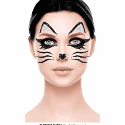 Gatita Glitter Face Complemento Disfraz