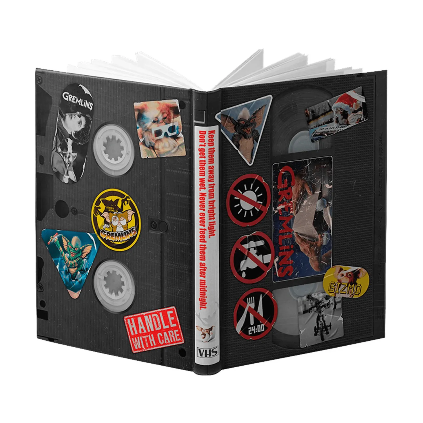 Gremlins Set de Papeleria en caja VHS con Libreta Chapas y Bolígrafo