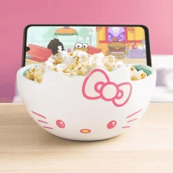 Hello Kitty Streaming Snack Bowl – Cuenco con Soporte para Móvil