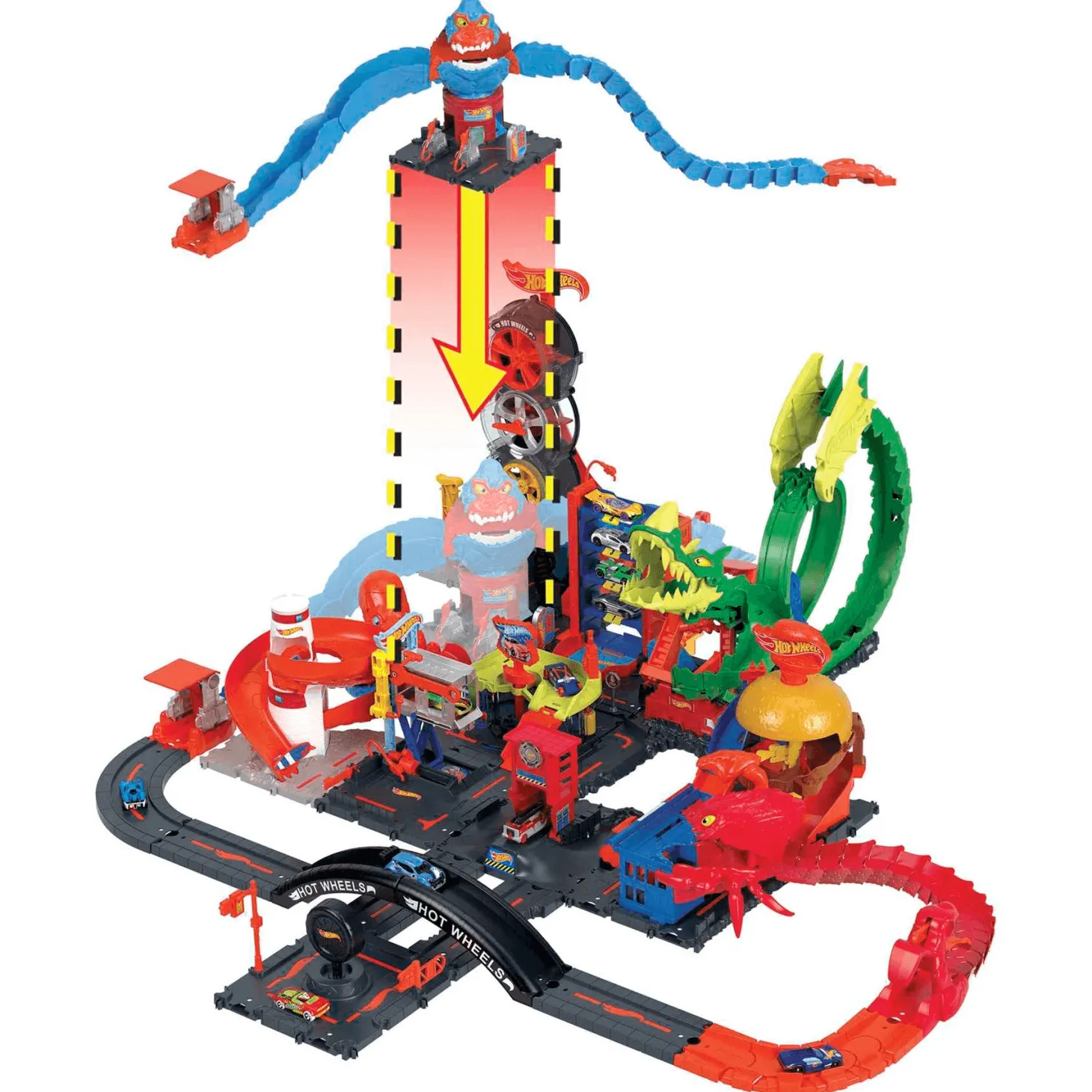 Hot Wheels City El Ataque del Gorila pista para coches de juguete 4 años