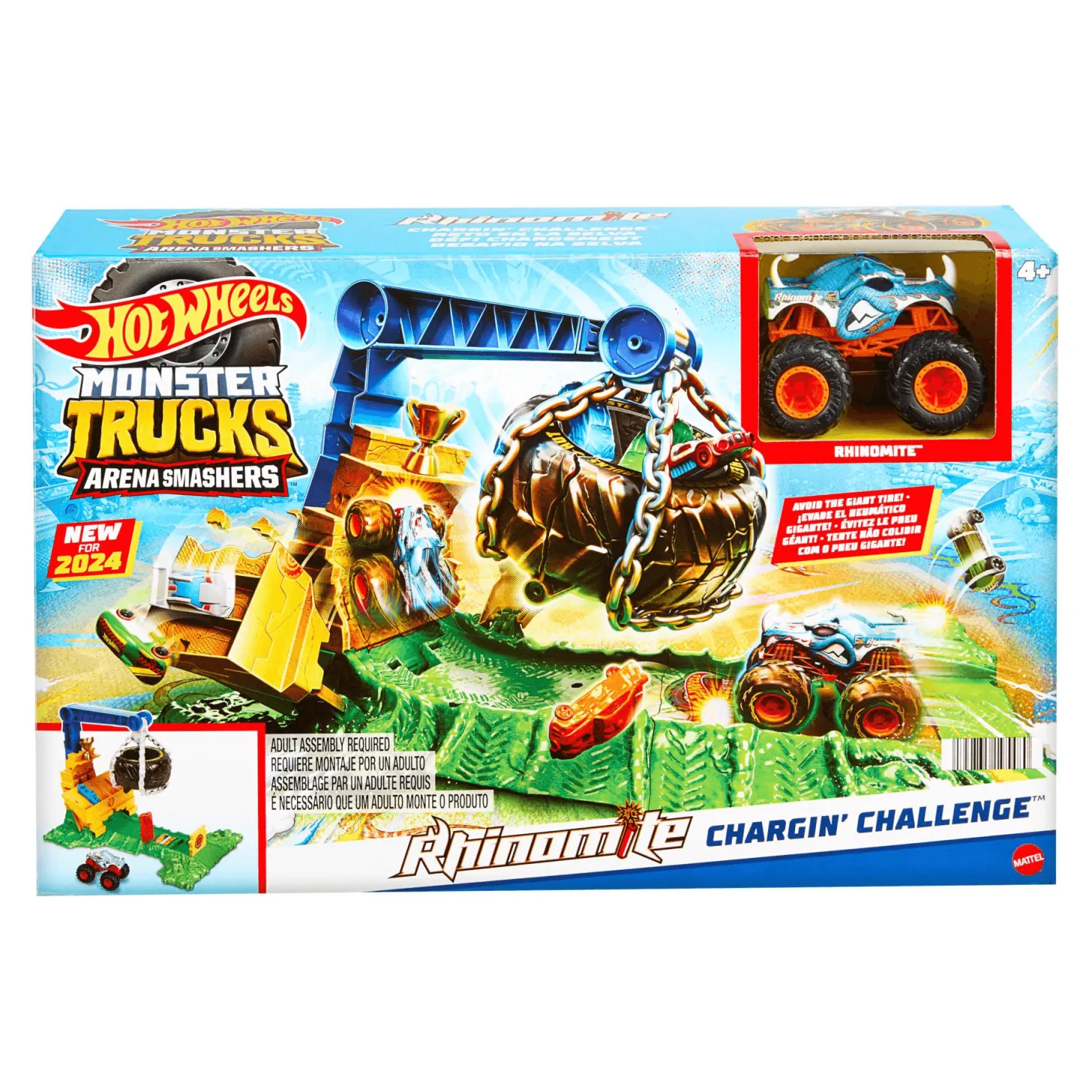 Hot Wheels Monster Trucks Arena Smashers Reto de Rhinomite