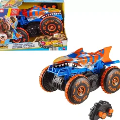 Hot Wheels Monster Trucks Tiger Shark RC Escalador – 3 modos: carrera, escalada y frenético