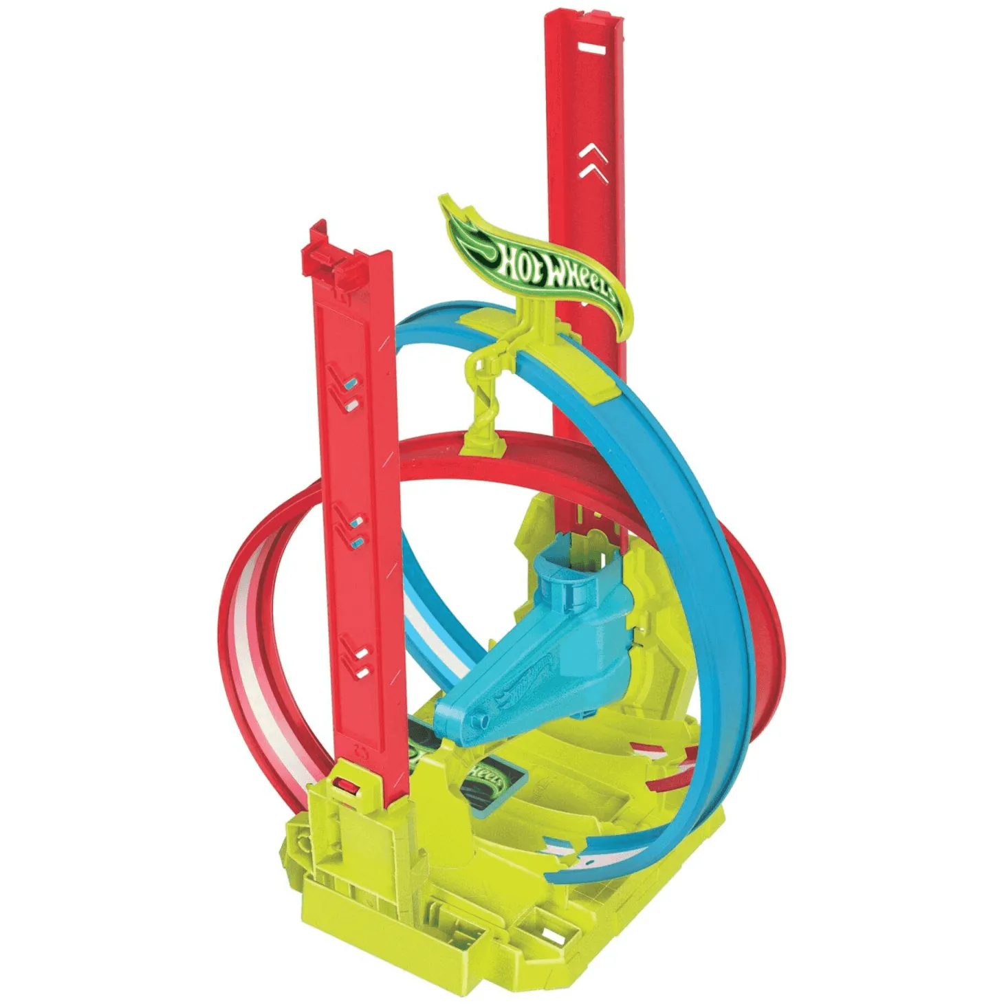 Hot Wheels Neon Speeders Pista de acrobacias láser Conjunto de pista con 1 coche Hot Wheels y una