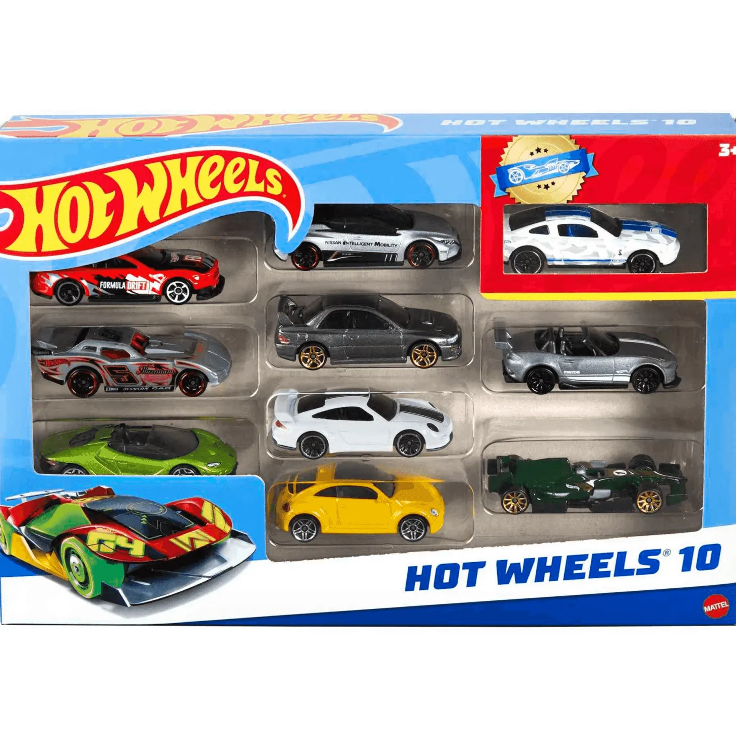 Hot Wheels Pack de 10 vehículos coches de juguete modelos surtidos 3 años