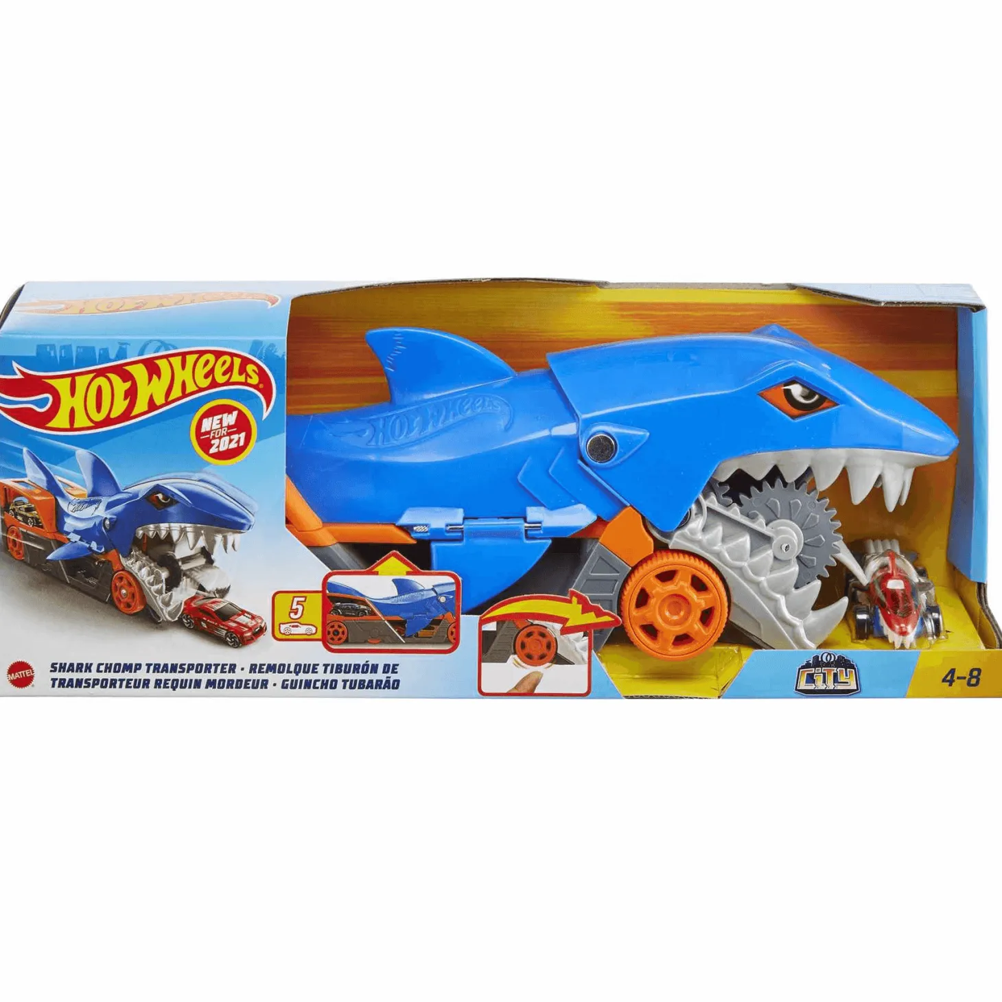 Hot Wheels Remolque de Tiburón de coches de juguete 4 años