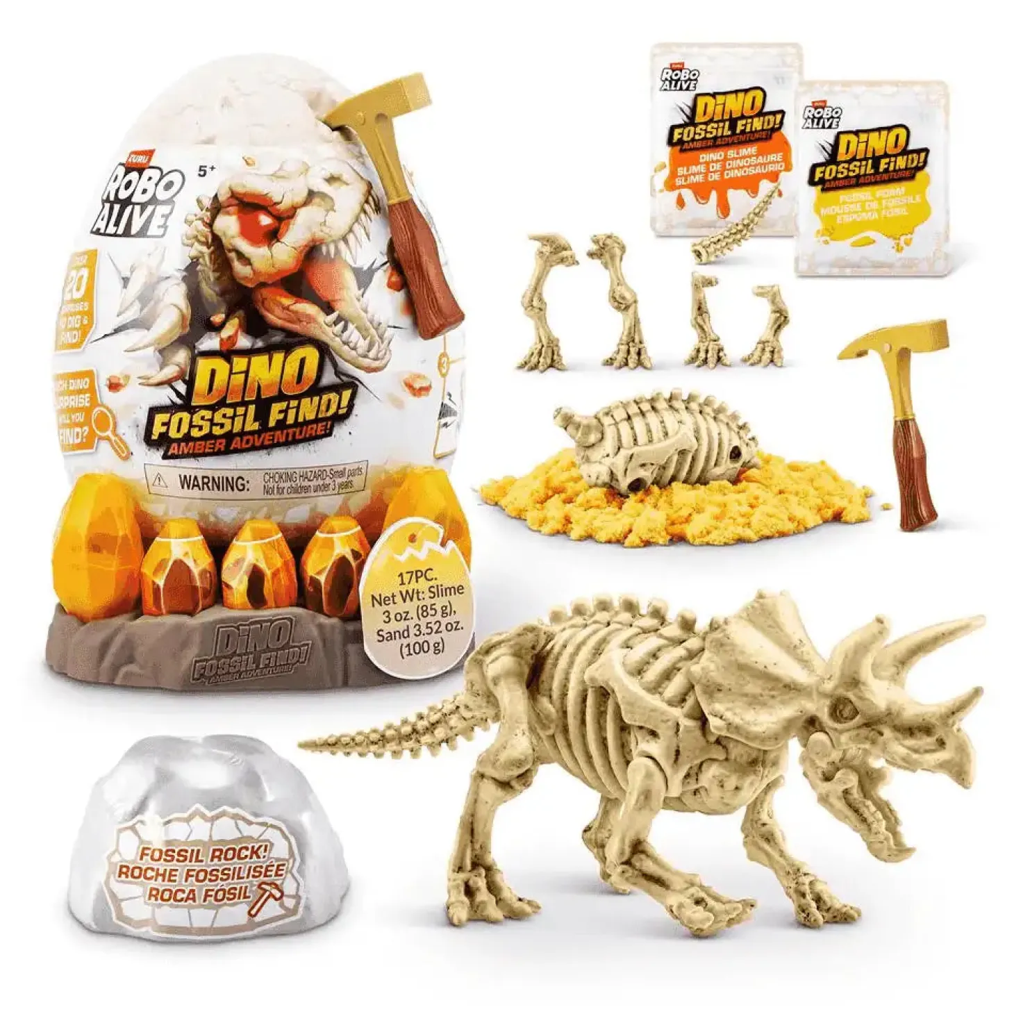 Huevo Robo Alive Dino Fossil Find – Amber Adventure