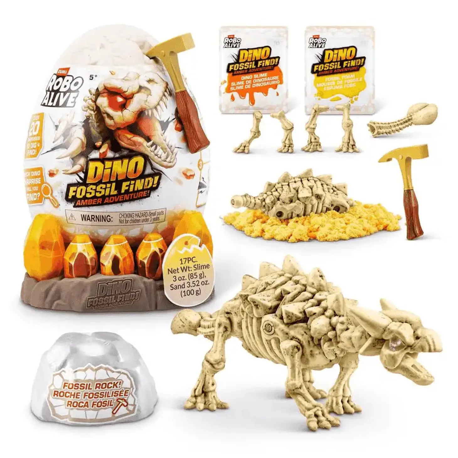 Huevo Robo Alive Dino Fossil Find – Amber Adventure