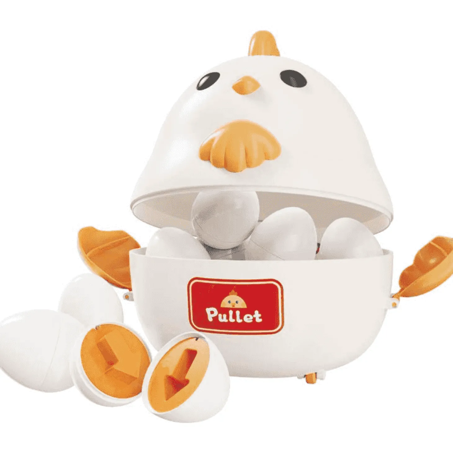 Infant Planet Gallinita Huevos Educativos – Juego de encaje con 12 huevos y tarjetas (18m+)