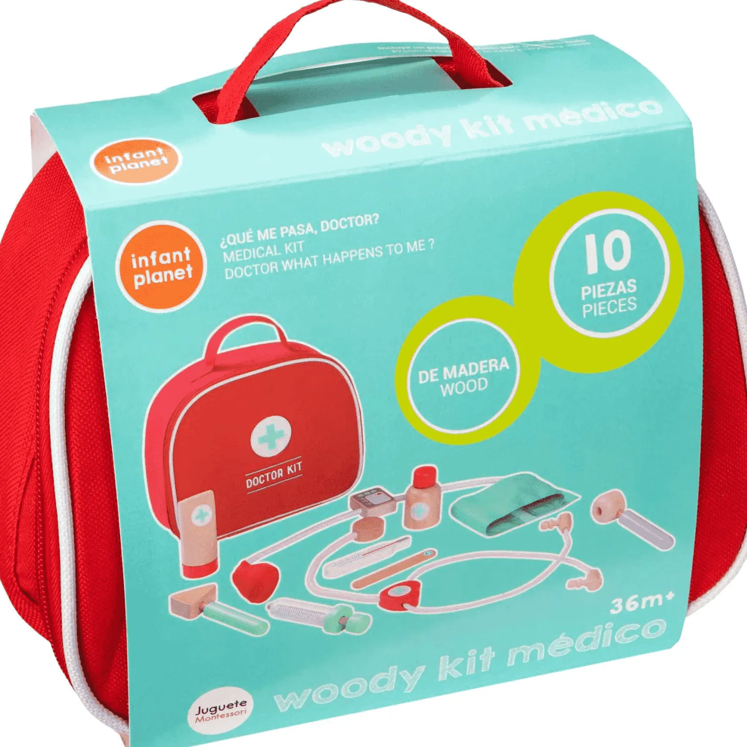 Infant Planet Kit de Médico de Madera | Juguetes de Madera