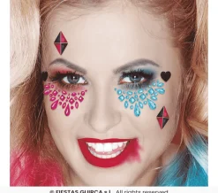 Joyas faciales adhesivas multicolor – Complemento de maquillaje para Halloween y disfraces