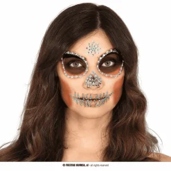 Joyas Faciales Adhesivas Calavera Verde