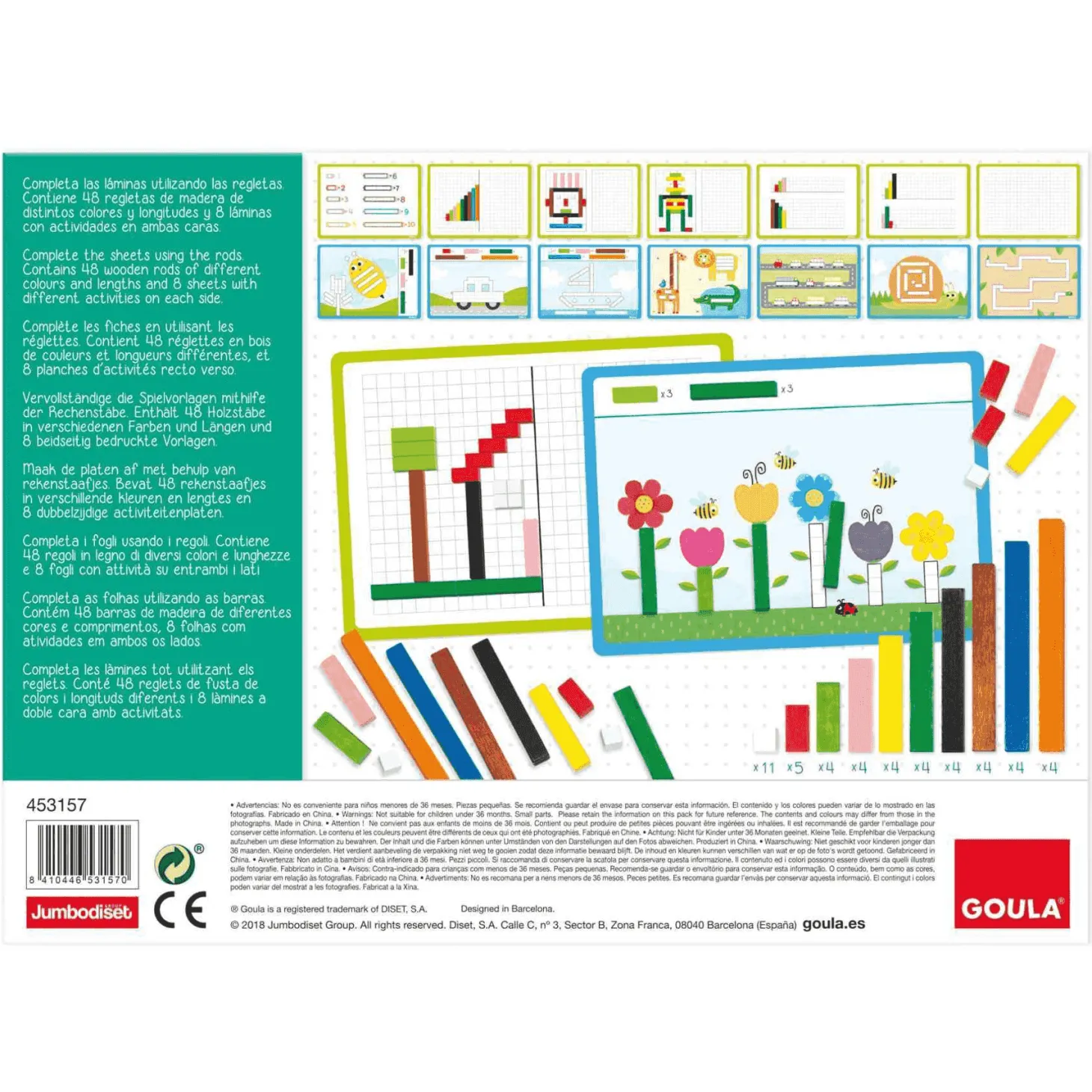 Juego Actividades Con Regletas | Juguetes de Madera