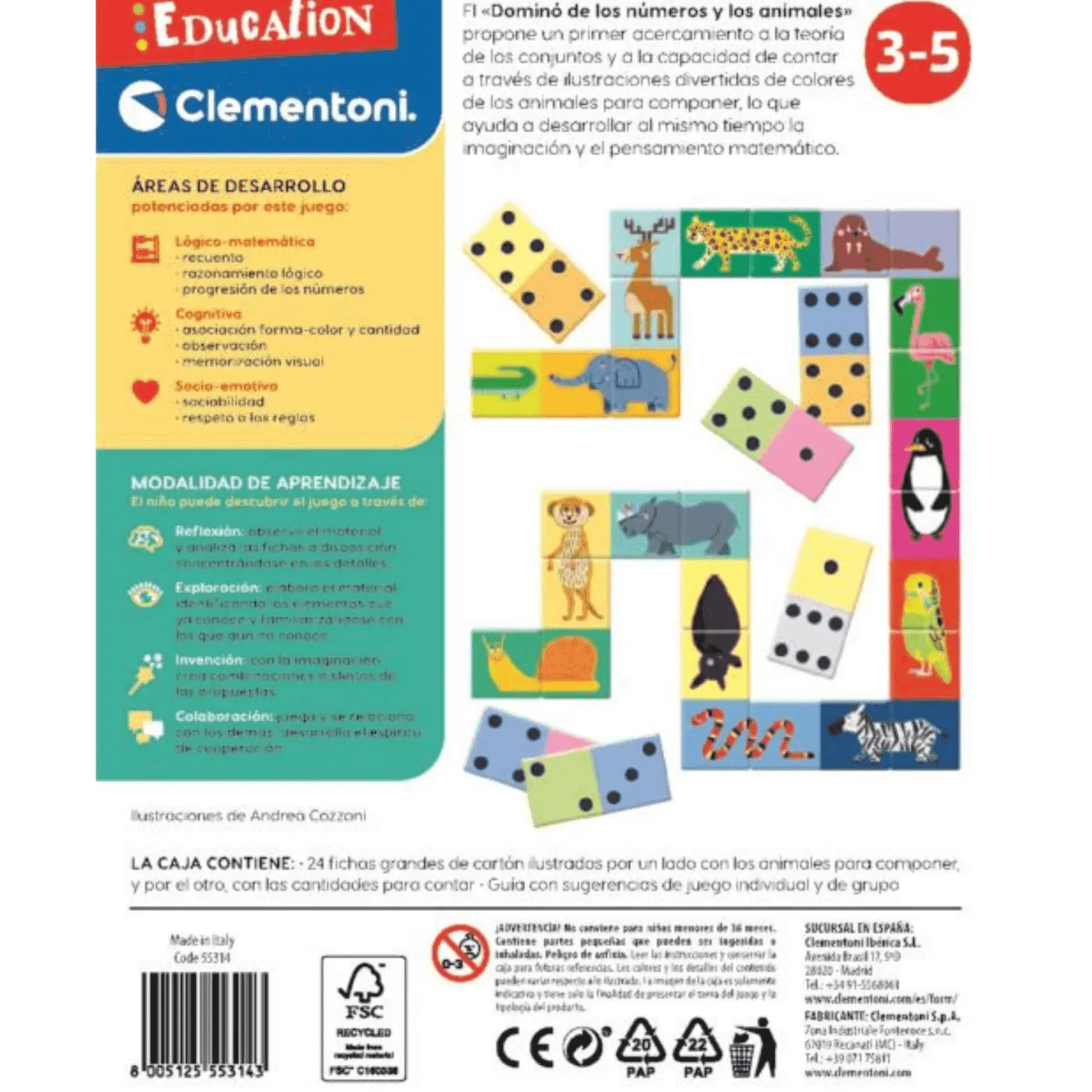 Juego Dominó Números y Animales