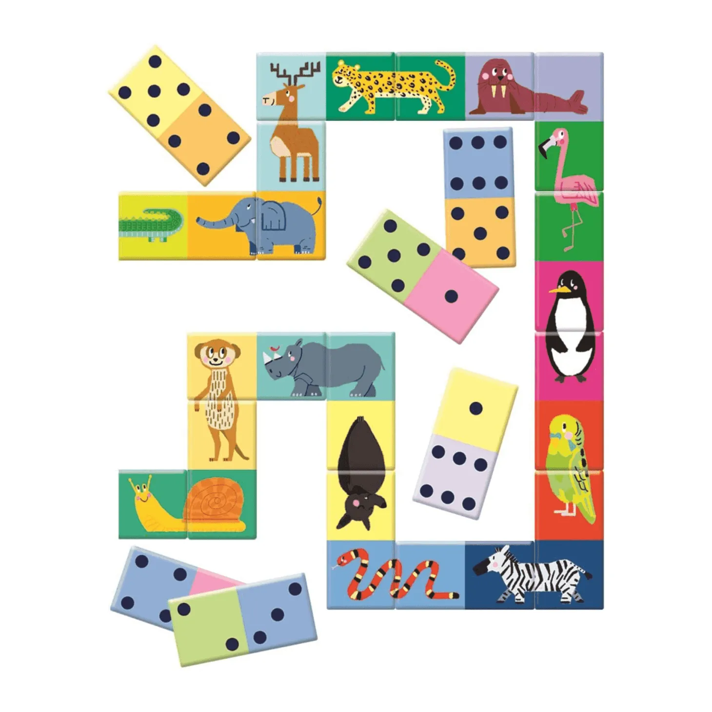 Juego Dominó Números y Animales