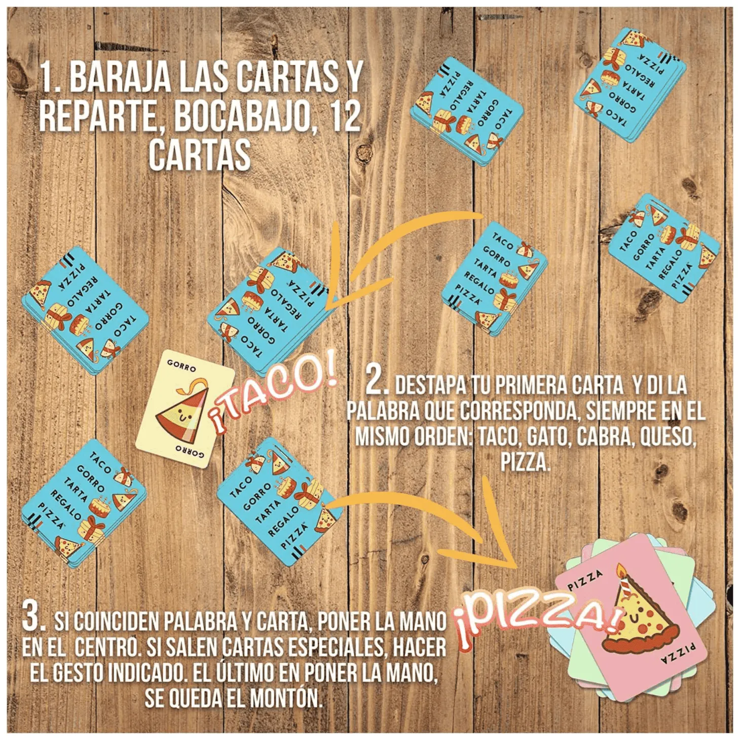 Juego Taco, Gorro, Tarta, Regalo, Pizza