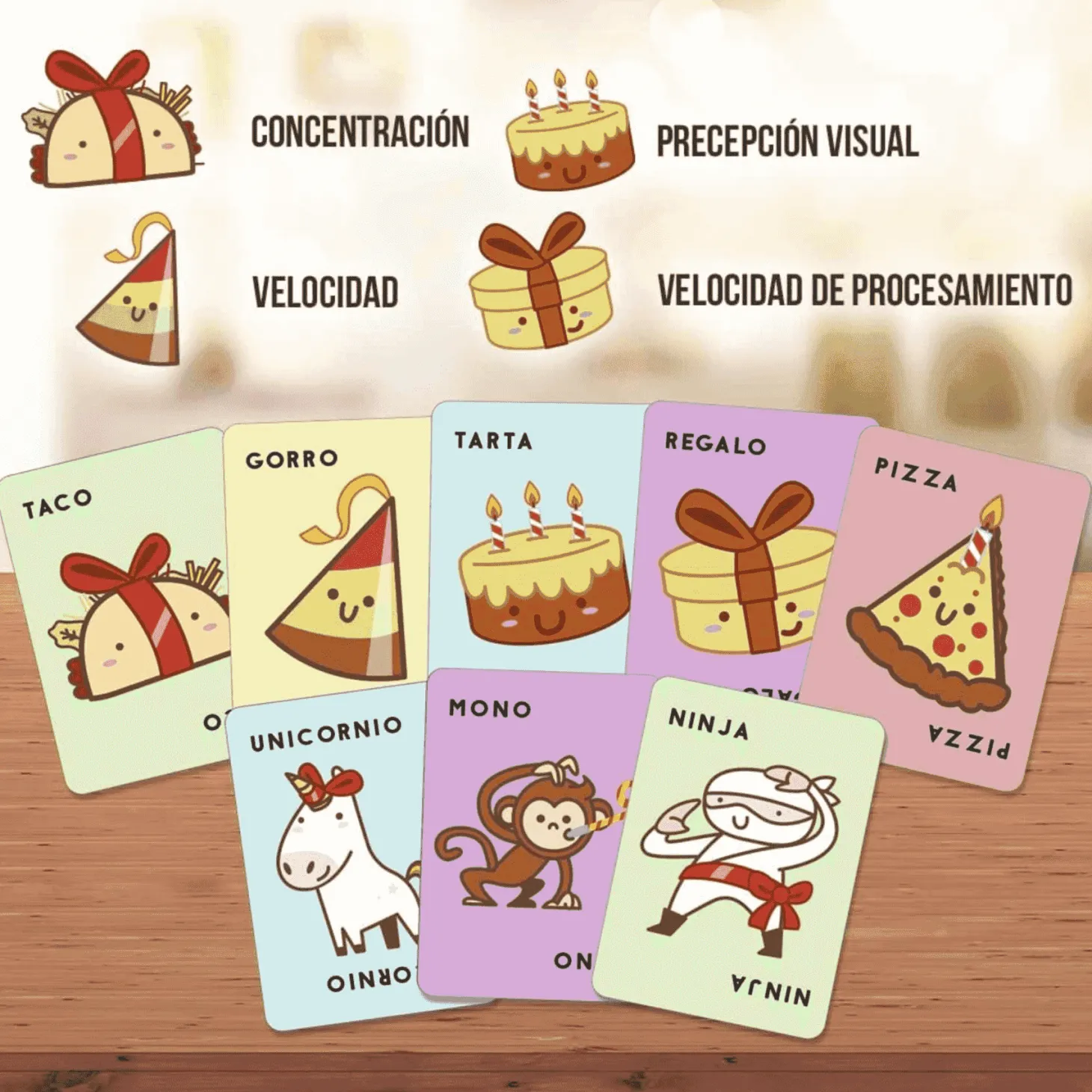 Juego Taco, Gorro, Tarta, Regalo, Pizza